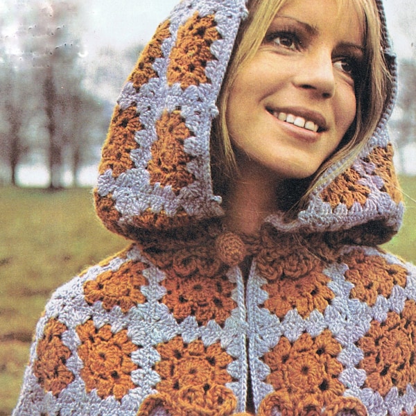 Killarney Cloak Cape vintage 1970s Crochet Pattern - tailles femmes et enfants (T177) Article du Trésor