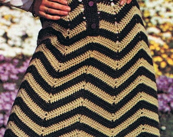 Chevron Skirt Crochet Pattern and Bolero Crochet Pattern Vintage 1970s PDF Lee Target 9022 (T212)