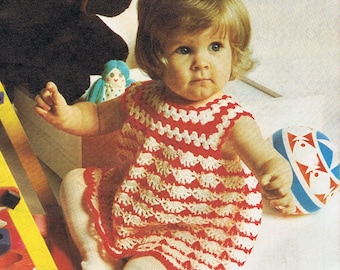 Baby Dress Crochet Pattern - 1970s PDF (T155)