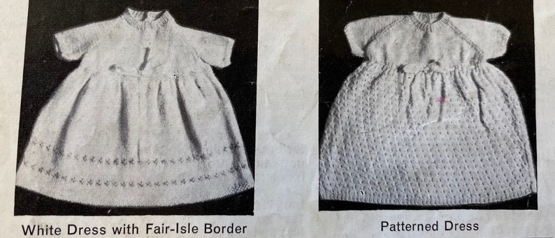 Baby Dress Crochet Pattern and Baby Dress Knitting Pattern T192 1960s Bestway 4072 image 2