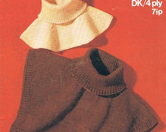 Polo Neck Cozy Cosy Knitting Pattern PDF (T150)