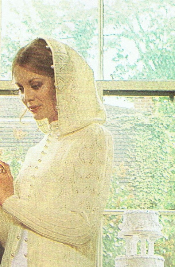 Wedding Cape Cloak Knitting Pattern (T132) 1970s Vintage Pattern