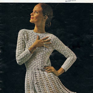 Crochet Dress Pattern STUNNING pdf Pattern Vintage 1970s (T216)
