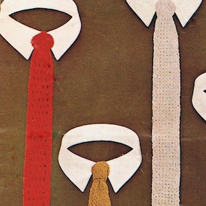 5 Skinny Ties Knitting and Crochet Pattern Mens Tie PDF Vintage 1960s T185 Treasury Item image 3