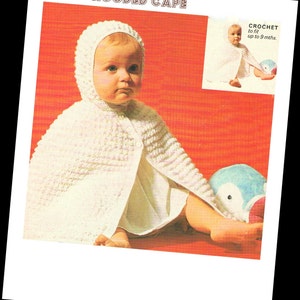 Baby Hooded Cape Crochet Pattern PDF (T166)