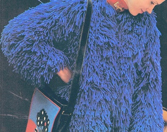 Faux Fur Gilet or Jacket Crochet pattern FAB - PDF Pattern 1970s (T214)