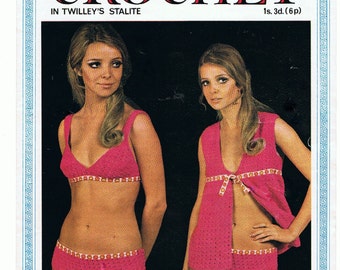 Bikini Crochet Pattern Beach Jacket Crochet Vintage PDF (T173) Brabara Warners Couture Crochet C83