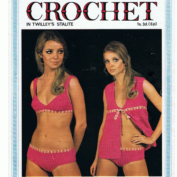 Bikini Crochet Pattern Beach Jacket Crochet Vintage PDF (T173) Brabara Warners Couture Crochet C83