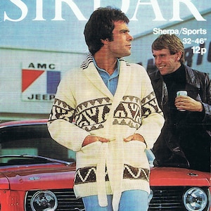 Starsky and Hutch Cardigan Vintage Knitting Pattern PDF (T171) 1970s Classic