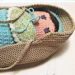 Baby Doll in a Carry Cot Basket Crochet Pattern PDF Adorable (T131)