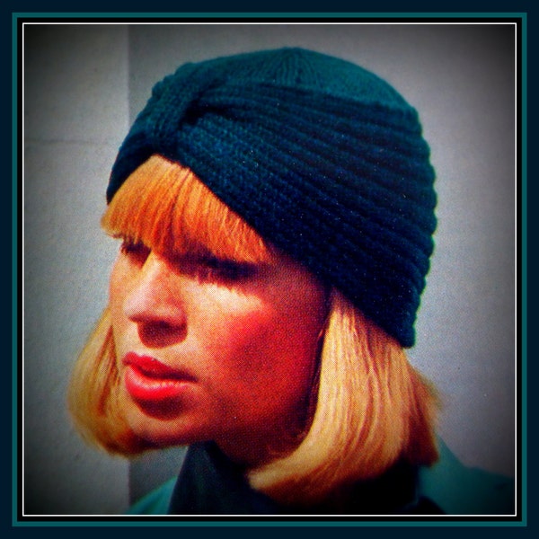 T240 Turban Knitting Pattern Vintage PDF