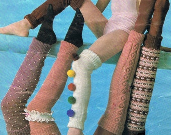 LEG WARMERS Knitting Pattern 6 Types all sizes from toddler to teen to adult pdf Pattern (T169)