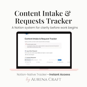 Notion Content Tracker | Request Intake Template (Digital Download)
