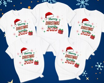 Merry Christmas 2025 T-Shirt, Family Matching Shirts, Family Outfit, Gift for Relatives, Group Christmas Tee