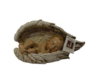 Joseph's studio By Roman 8.25" sleeping Baby in Wings #42175 (J)