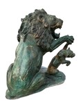 Green verdite stone Lion and cub product logo