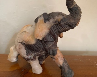 Carved Agate Elephant Figurine