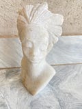 African Woman Bust Sculpture – Hand Carved White Quartz Stone Art product logo
