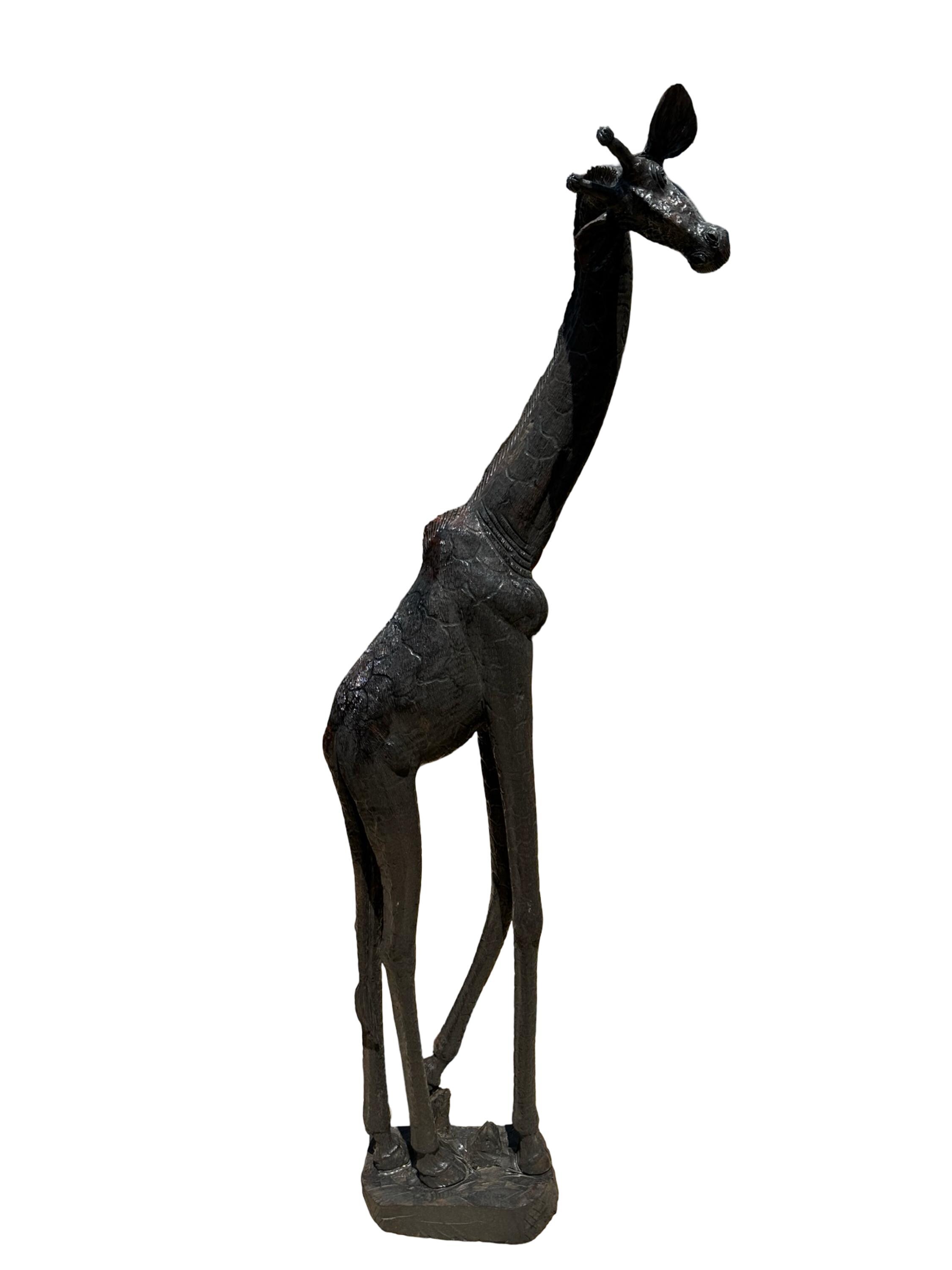 金属製【特大42cm.5kg】キリンの彫刻 鉄木で彫られたキリンの彫刻 - Etsy 日本