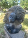 Agate Stone Bust Sculpture: Carved Woman Portrait, Indoor/Outdoor Display product logo