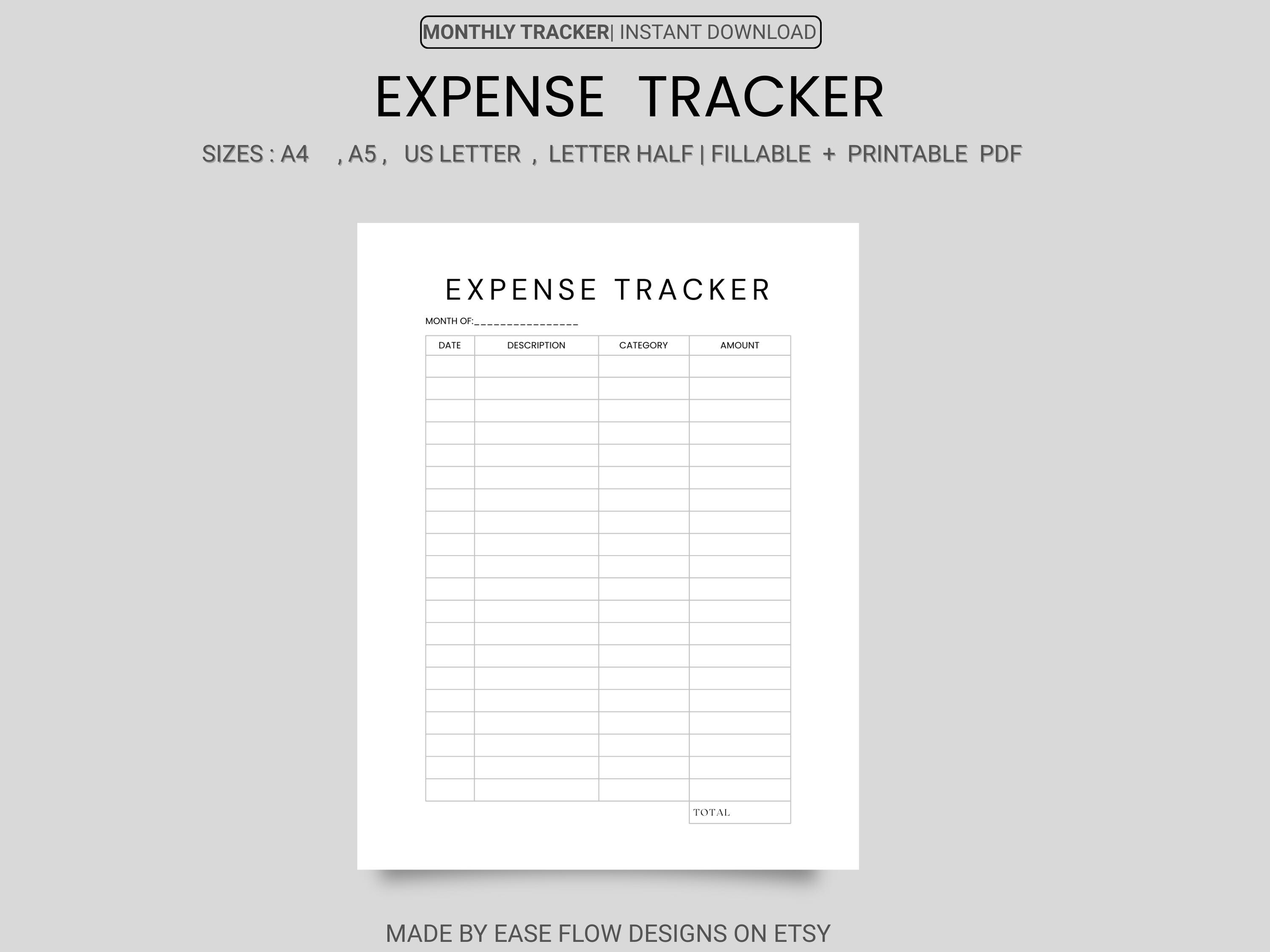 Expense Tracker Printable | Budget Planner Sheet | Monthly Weekly ...