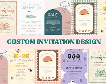 Custom Made-to-Order Einladung, personalisierte Party einladen, bearbeitbare Canva Vorlage, digitaler Download, CS001