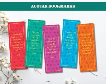 ACOTAR Inspired Bookmarks, SJM Readers, Fantasy Book Lovers, Feyre and Rhysand, Night Court, Digital Download