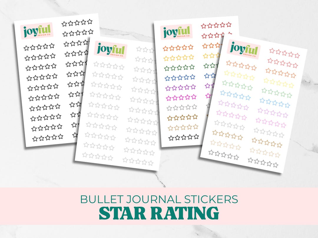 Star Rating Stickers for Bullet Journal or Planner, Reading Journal ...