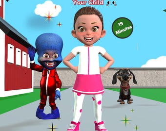 Personalized Cartoon Video for Kids – Alien Adventure Starring Your Child (19 Min)