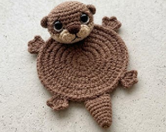 Multiple Crochet Animal Coaster Cute Corgi Capybara Otter Sloth Opossum Tea Cup Mat Handmade Amigurumi Coasters Funny Gift Y-11052608C1