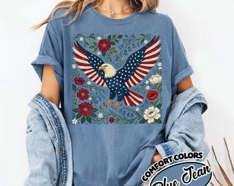 Comfort Color 4th July 250th Year Shirts, Patriotic Eagle America Graphic Tee, Freedom Americana Celebration Shirt, USA Gift Tee YS3N17