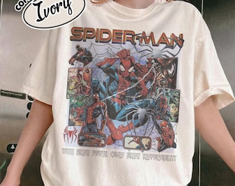 Comfort Color Retro 90's Spider Man Homage T-Shirt, Retro Spiderman Comic Shirt, Marvel Avengers Spiderman Tee YSZ412