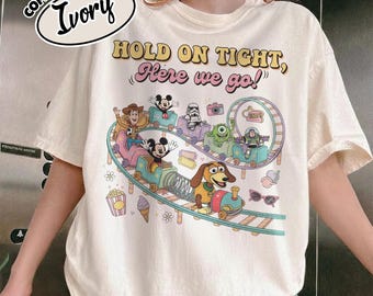 Comfort Color Slinky Dog Dash Inspired Shirt, Hold On Tight Here We Go Shirt, Toy Story Land Rollercoaster Shirt YS3M09