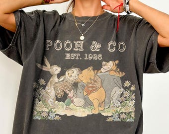 Winnie The Pooh And Friends Comfort Colors Shirt, Retro Pooh Bear & Friends Tee, Disney Family Trip 2026 Tee, Cute Disneyworld Pooh Shirt