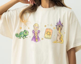 Maglietta Rapunzel Princess Disney Rapunzel, Maglietta Disney Rapunzel Icons, Maglietta Rapunzel e Pascal, Maglietta Disney Girly Aesthetic, Maglietta Girls Trip