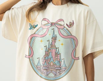 Disney Magical Castle Comfort Color Shirt, Magic Kingdom Blue Coquette Shirt, Disney Castle Fairytale Shirt, Disneyworld Family Trip
