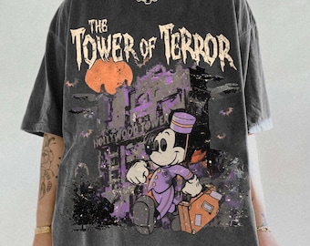 Vintage Mickey Mouse Hollywood Tower Shirt, Disney Tower of Terror Tee, Twilight Zone Disney Ride T-Shirt, Spooky Halloween Disney Outfit