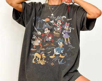 Vintage Disney Pirates Comfort Colors Shirt, Mickey & Friends Pirates Tee, Disney Cruise Pirates Night Tee, Disney Disney Pirates of Tee