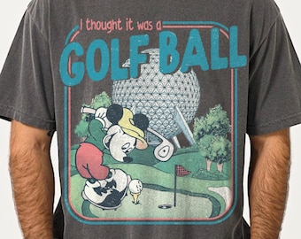 Vintages Retro Epcot Center Hemd, ich dachte, es wäre ein Golfball Mickey Epcot Familie Passende Hemden, lustiges Disney Herren Damen Hemd