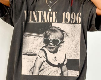 Personalised Vintage Photo And Year Shirt, Custom Picture Birthday Shirt, 30th Birthday Gift, 40th Birthday Gift, Retro 30th Birthday Shirt
