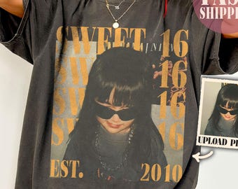 Sweet 16 Custom Photo Shirt, Personalized 16th Birthday Gift for Daughter, Vintage Photo Birthday Tee, Sweet Sixteen Party Shirt