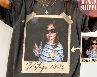 Custom Vintage Photo And Year Shirt, Custom Shirt With Picture Personalized 30th Birthday Gift Vintage 30th Birthday Party Vintage Est Shirt