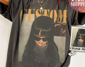 Comfort Colors® Custom Photo & Name Shirt, Personalized Picture Tee, Girlfriend or Boyfriend, Upload Your Own Image, Vintage Custom Gift