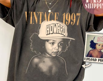 Personalised Vintage Photo And Year Shirt, Custom Picture Birthday Shirt, 30th Birthday Gift, 40th Birthday Gift, Retro 30th Birthday Shirt
