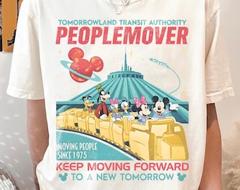 Vintage Disney Mickey and Friends Space Mountain Comfort Colors Shirt, Tomorrowland Transit Authority People Mover Tee, Keep Moving Forward