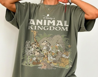 Vintage Disney Animal Kingdom Komfort Farben Shirts, Walt Disney World Safari T-Shirt, Dschungel Safari Disney Urlaub T-Shirt, Disney Reise 2026 Shirt