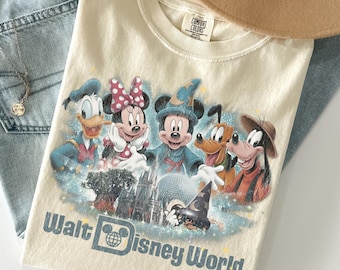 Walt Disney World Happiest Place On Earth Vintage Shirt, Vintage Mickey Pluto Donald Goofy Disney Shirt, Walt Disney World Tee, Epcot Park