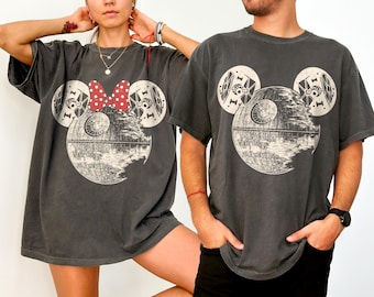 Retro Star Wars Couple Shirts, Mickey Death Star, Minnie Death Star, Star Wars Day Shirt, Disney World Family Shirts, Star Wars Gift