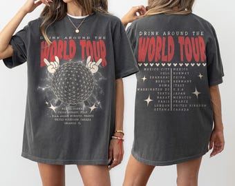 Retro Epcot World Tour Comfort Colors Shirt, Epcot Drink Around The World Shirt, Diney Epcot Group Trip Tees, Epcot Trip Shirt, Epcot Shirt
