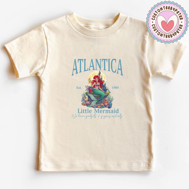 Disney Lilla Sjöjungfrun-tröja, Atlantica est 1989-tröja, Ariel sjöjungfru-tröja, Disney Prinsess-tröja, Vintage Retro Ariel-tröja, Disney-tröja bild 7
